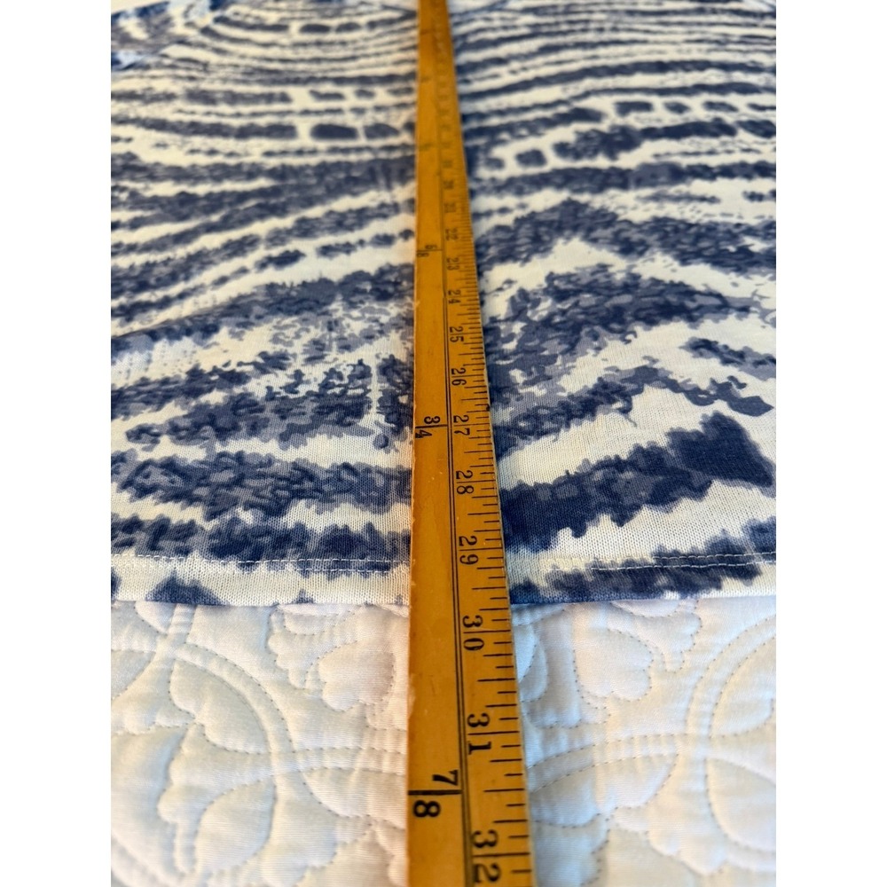 Belle by Kim Gravel Blue White Tie Dye Zebra Print V-Neck Tunic Top 3X - Picture 4 of 10